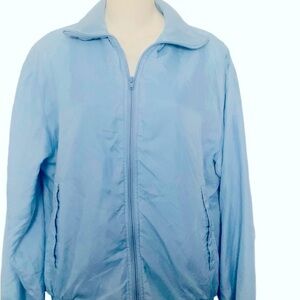 Izod Lacoste Light Blue Windbreaker Vintage Size M